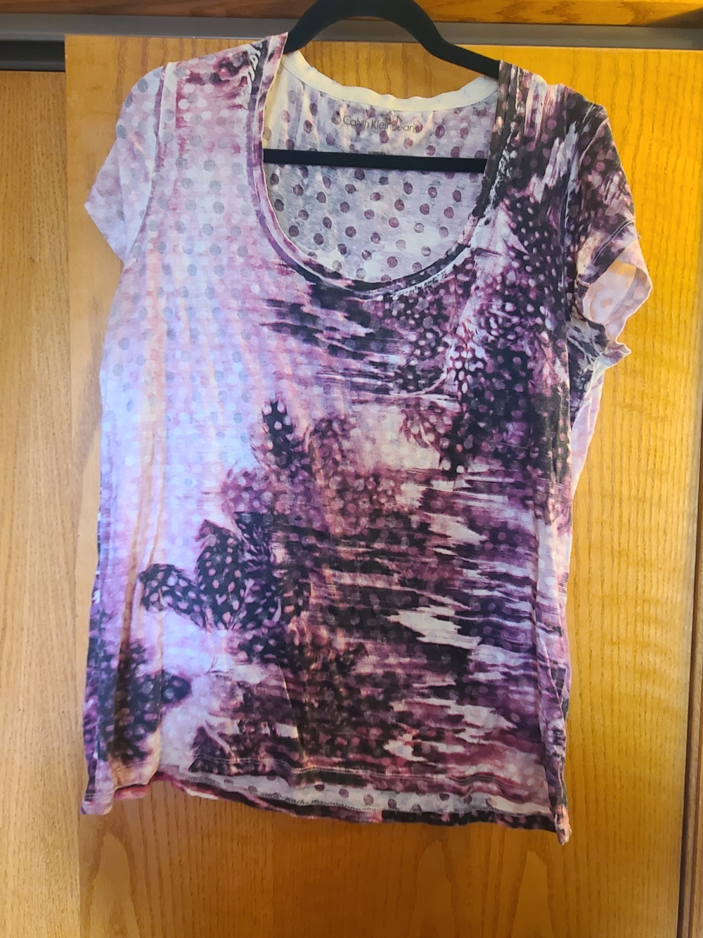 Women’s Calvin Klein Scoop Neck Purple Burnout Tee